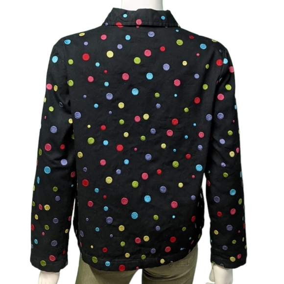 Studio Works Black Polka Dot Long Sleeve, PM - Picture 4 of 7